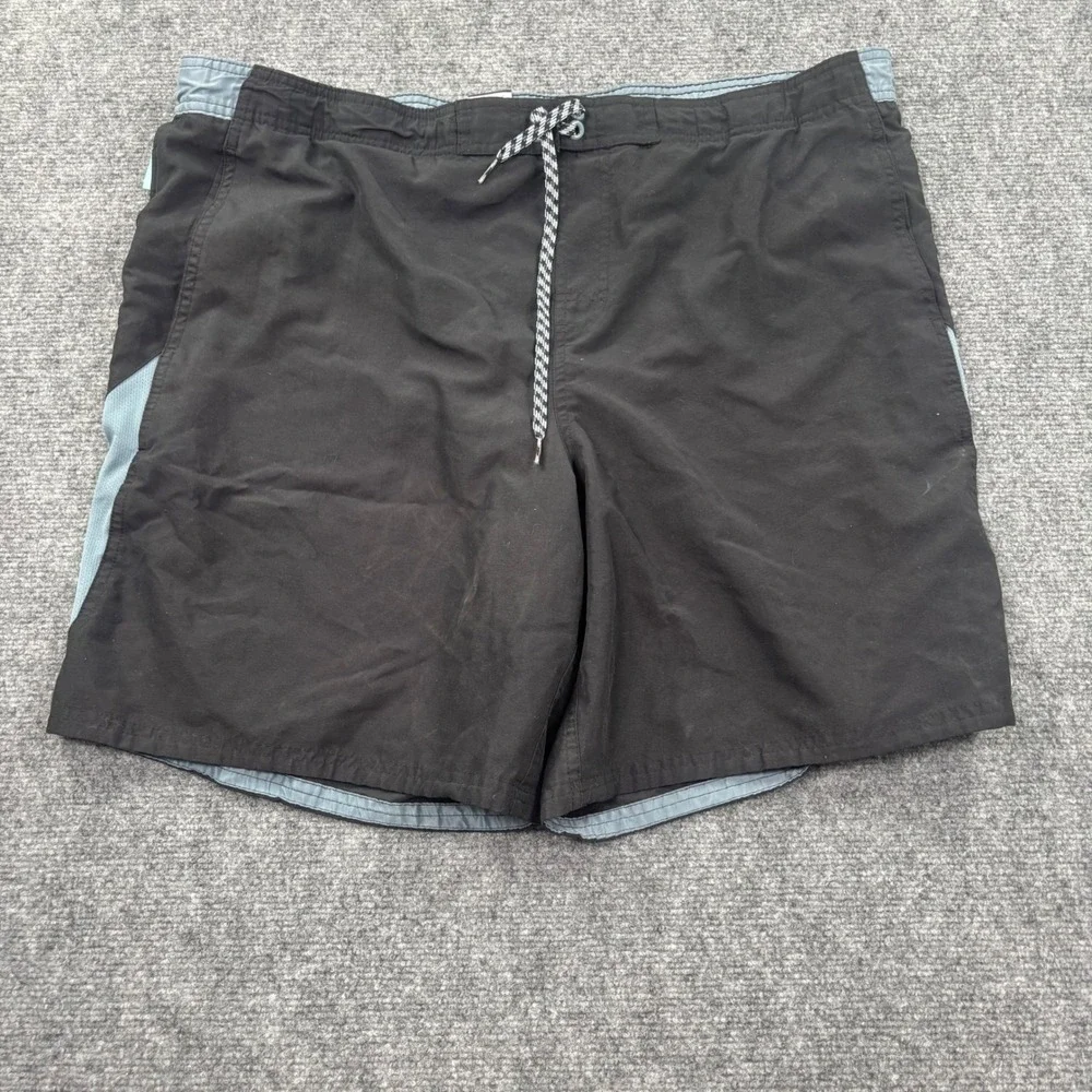 Nike Swim Trunks XL Black Grey Mesh Lined Drawstring Board‎ Shorts Mens